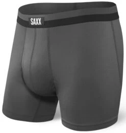 SAXX Sport Mesh Boxer Brief Fly Black/Graphite (2-Pack) -Hockey Supremacy SPORT MESH SXBB12F GRA