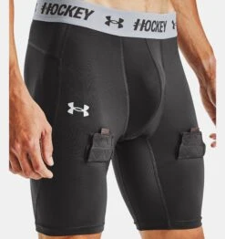Under Armour Men's Hockey Compression Shorts -Hockey Supremacy V5 1356493 010 VELCRO